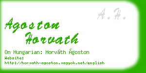 agoston horvath business card