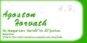 agoston horvath business card